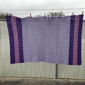 Vintage Granny Afghan Multi Purple 70's BoHo Cottagcore MCM Grandmas Attic
